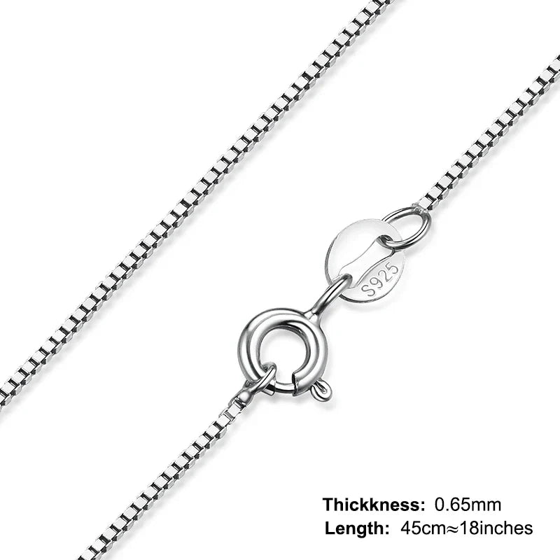 Genuine 100% 925 Sterling Silver Necklace Ingot Twisted Trace Belcher Snake Bar Singapore Box Chain Necklace Women