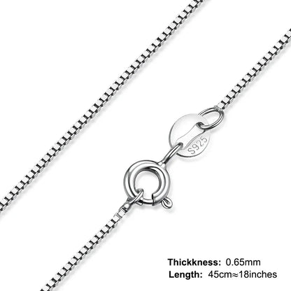 Genuine 100% 925 Sterling Silver Necklace Ingot Twisted Trace Belcher Snake Bar Singapore Box Chain Necklace Women