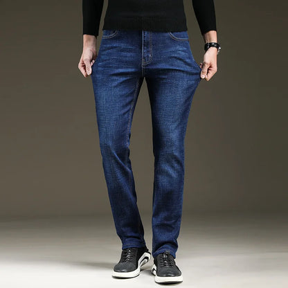 2023 Men's Stretch Black Jeans Classic Style Business Fashion Pure Slim-fit Denim Pants Male Brand Casual Trousers