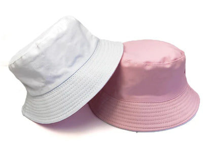 Black Solid Dots Bucket Hat Two Side Wear Unisex Simple Bob Caps Hip Hop Gorros Men