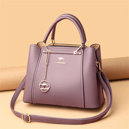 Bolsas de Luxo Femininas Bolsas de Grife 3 Camadas Couro Macio Ombro Transversal Sacola Feminina Grande Capacidade Compras Mensageiro Tote