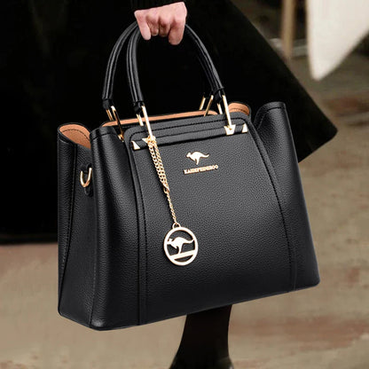 Bolsas de Luxo Femininas Bolsas de Grife 3 Camadas Couro Macio Ombro Transversal Sacola Feminina Grande Capacidade Compras Mensageiro Tote