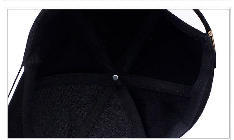 Men Structured Baseball Cap Solid Cotton Snapback Spring Autumn Women Label Stick