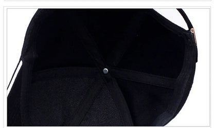 Men Structured Baseball Cap Solid Cotton Snapback Spring Autumn Women Label Stick
