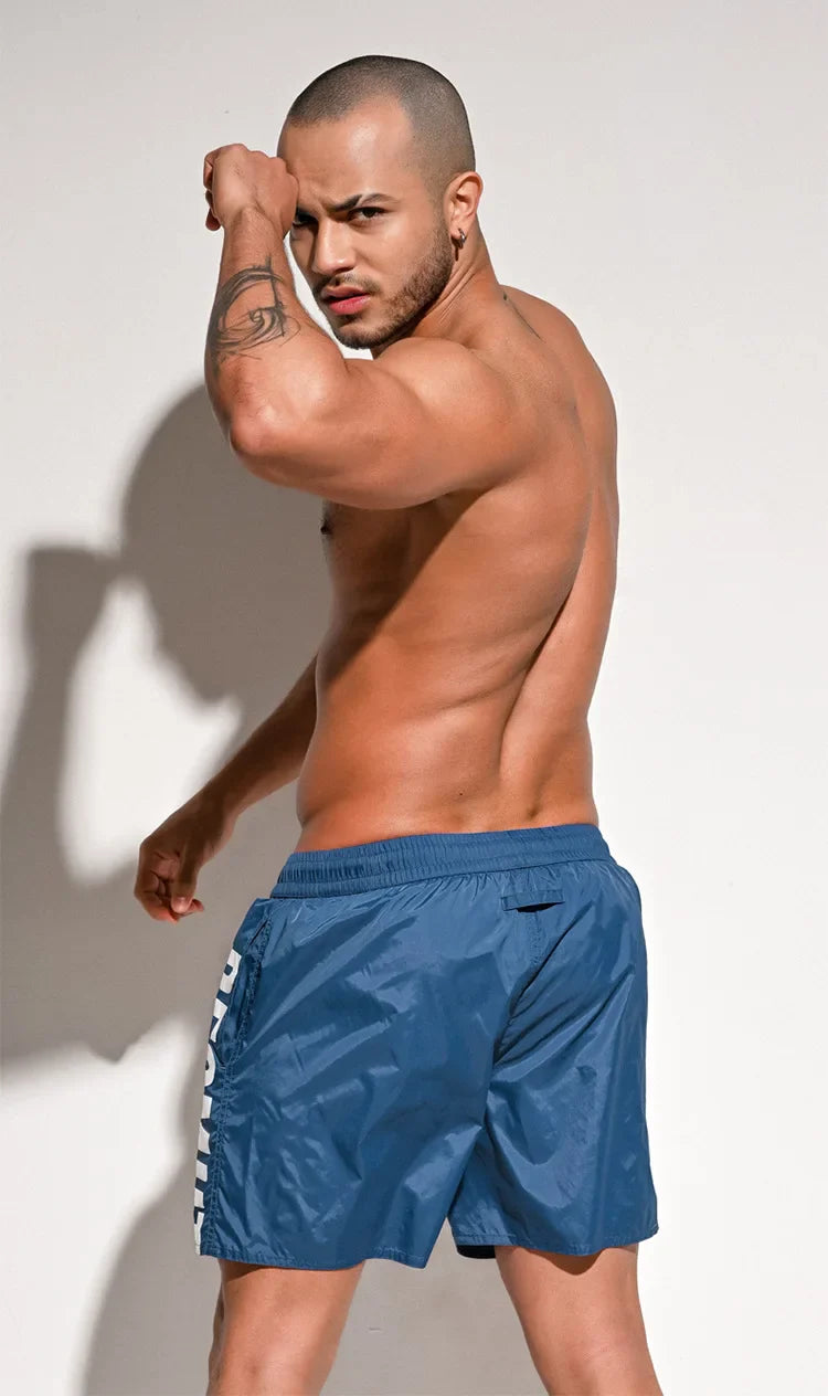 Thin Board Shorts Mens Swimming Shorts Swimwear Beach Surf Boardshort Men Swim Trunk Bath Suit Sport Running Short Liner In