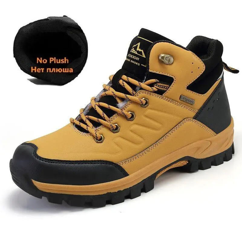 Brand Winter Men's Boots Warm Men's Snow Boots High Quality Leather Men Sneakers Outdoor Men Hiking Boots Work Shoes Size 39-46