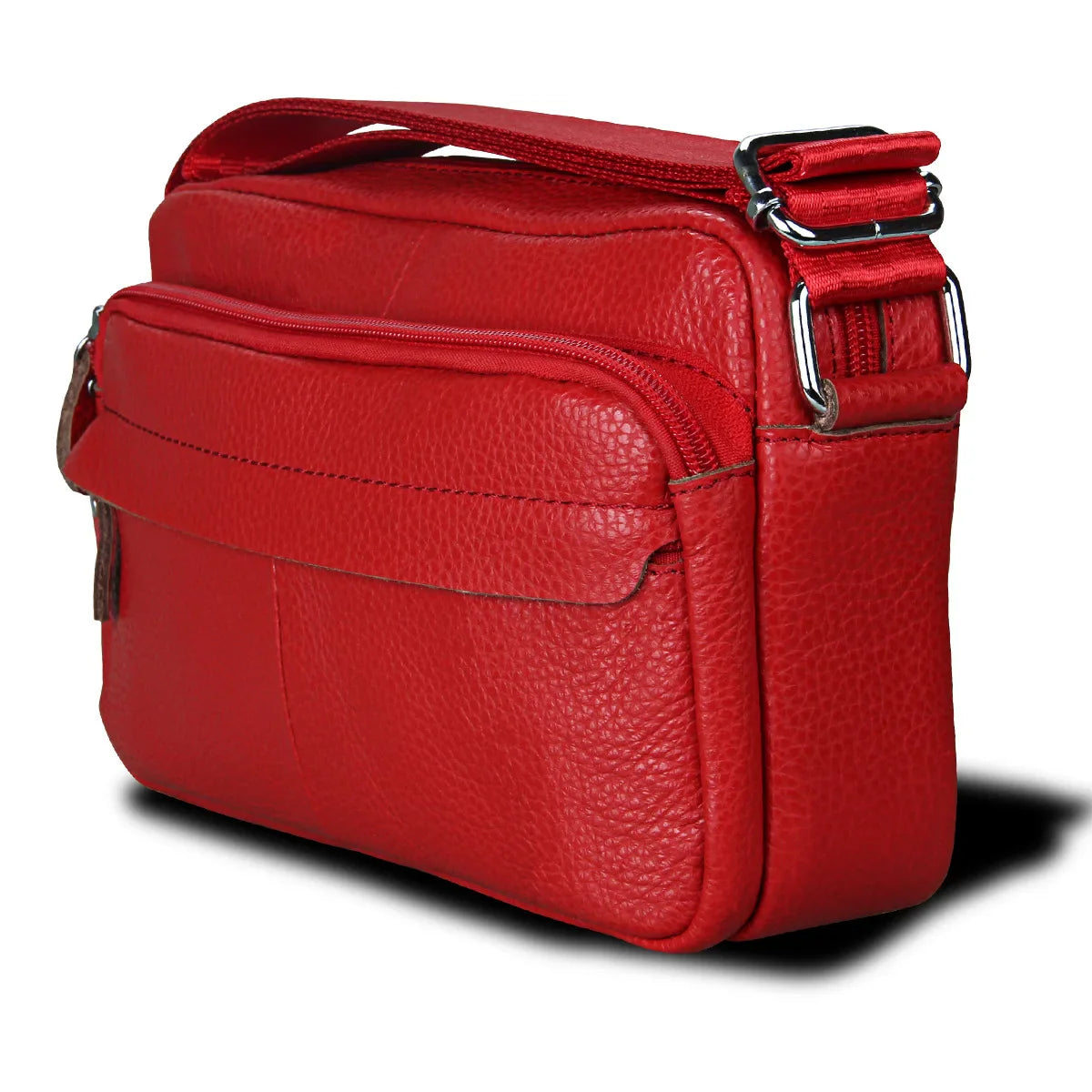 Genuine Cow Leather Casual Women Handbags Korean Single Zipper Solid Messenger Bags Soft Phone Pocket Crossbody Female Box Bag