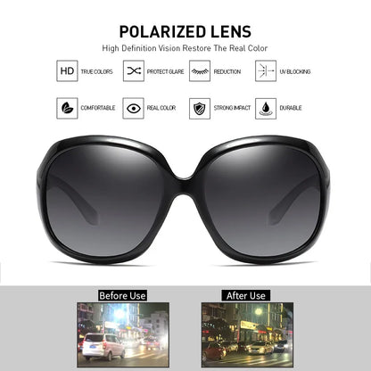 Design Elegant Polarized Oversized Round Sunglasses Women Simple Fashion Big Plastic Ladies Sun Glasses UV400