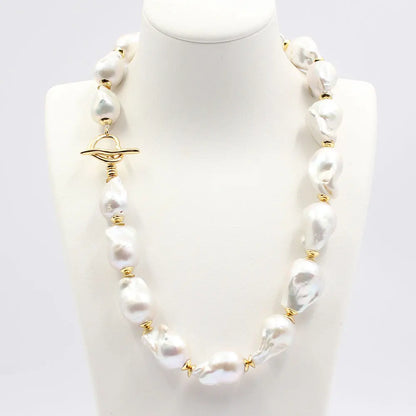 GG Natural Freshwater Cultured White Keshi Baroque Pearl Necklace Bracelet Earrings Sets For Women Lady Fashion