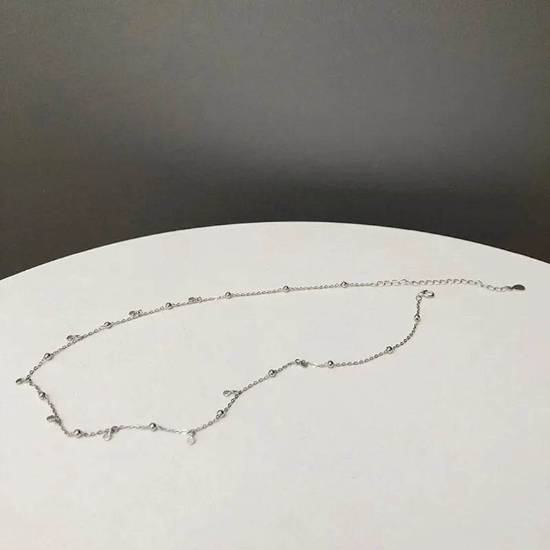 Delicate Jewelry Round Bead Discs Choker Necklace for Women Party Clavicle Chain Necklace Gifts Wholesale S-N695