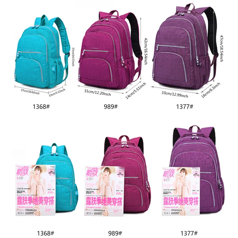 Aesthetic School Backpacks for Teenagers Girl 2024 Nylon Waterproof Travel BackPack Purse Women Laptop Bagpack Mochila
