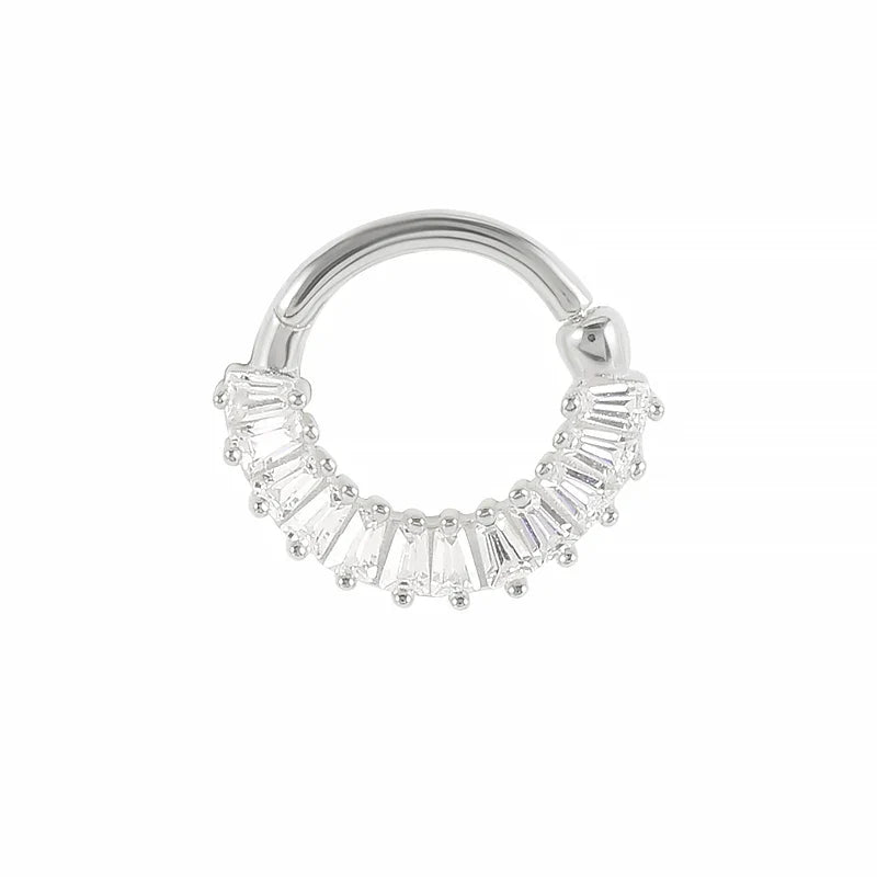 Multible Crystal Hoop Earrings for Women 2021 925 Sterling Silver Ear Nose Jewelry Earrings Heart Round joyas de plata 925
