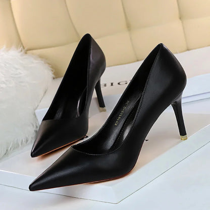 2023 Women 7.5cm 10.5cm High Heels Pumps Lady Wedding Bridal Scarpins Stripper Low Heels Plus Size Fetish Party Blue Pink Shoes