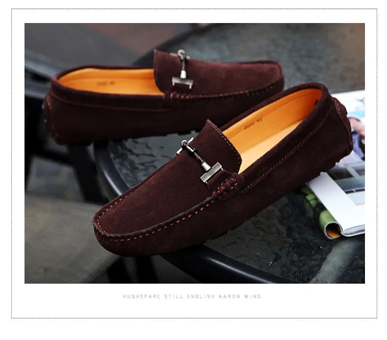 Handmade Men Loafers Luxury Genuine Leather Casual Shoes Comfortable Soft Driving Shoes Warm Fur Plus Office Moccasins