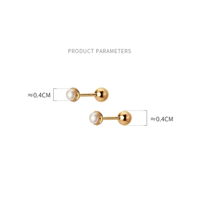 925 Sterling Silver Simple Sweet Shell Spiral Beads Small Stud Earrings for Women Fashion Korean Party Piercing Jewelry