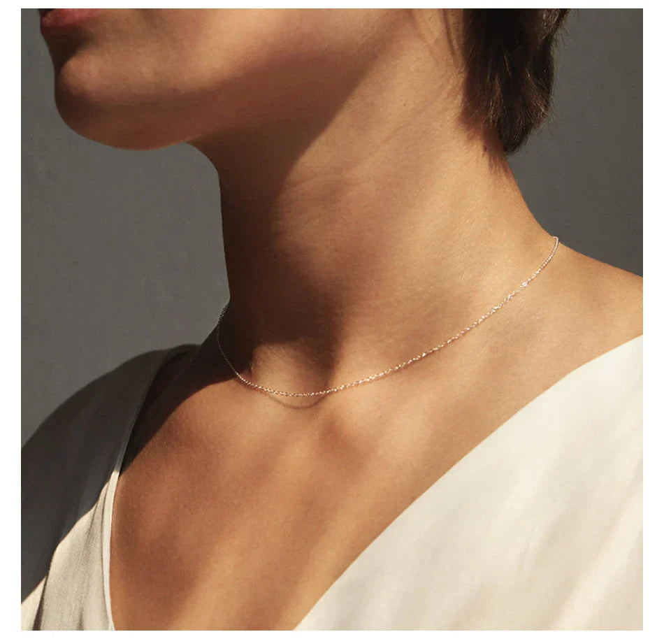 Fine Chain Necklace Stainless Steel Gold Color Pendants Short Long Statement Women  Colar Gift Stainless Steel Jewelry