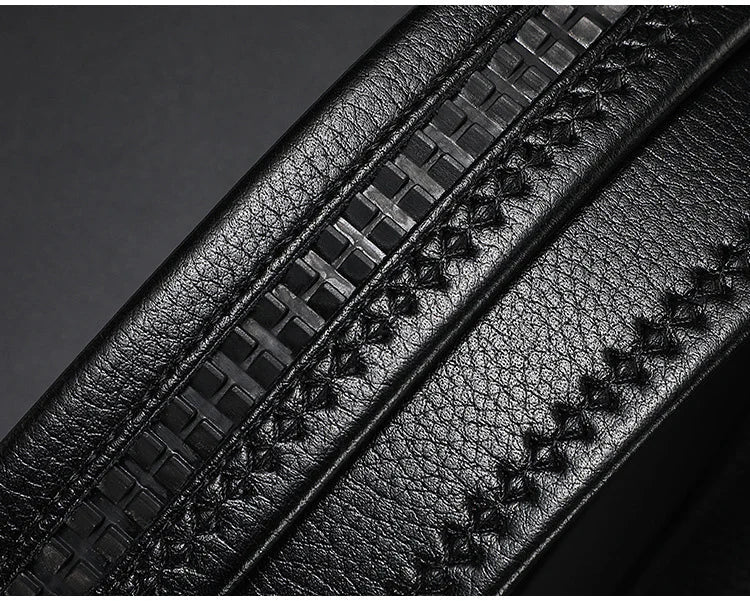 Men's Genuine Leather Automatic Buckle Belt Custom Engraved Name/Logo Ideal Waist Belt for Father's Day Personalized Gift