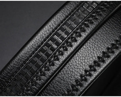 Men's Genuine Leather Automatic Buckle Belt Custom Engraved Name/Logo Ideal Waist Belt for Father's Day Personalized Gift