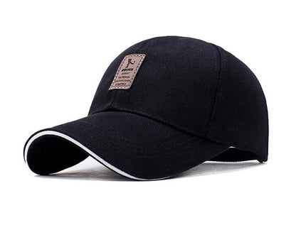 Men Structured Baseball Cap Solid Cotton Snapback Spring Autumn Women Label Stick