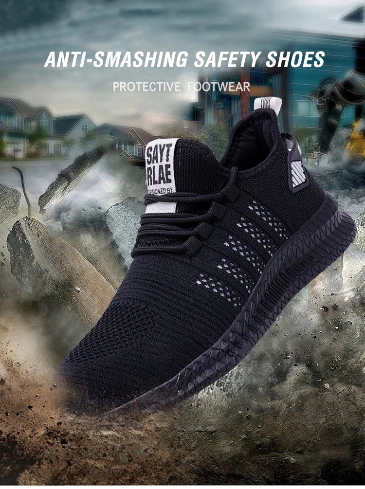 Work Safety Shoes Non-slip Waterproof Anti-smashing Steel Toe Puncture Working Boots Lightweight Fashion Sneakers For Men Women