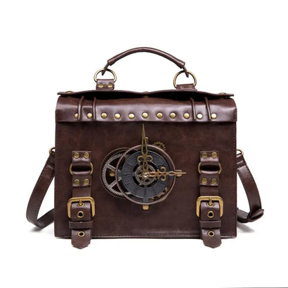 Steampunk Single Shoulder Bags Vintage Women Handbags Gothic Messenger Crossbody Bag Ladies Rivet Top-Handle Bags Pack