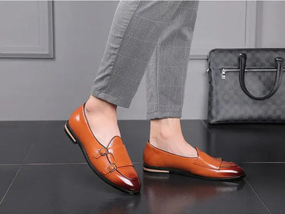 Men's Cusual Leather Shoes Wedding Party Shoes Fashion Men Slip-on Buckle Shoe Mens Loafers Moccasins Driving Flats