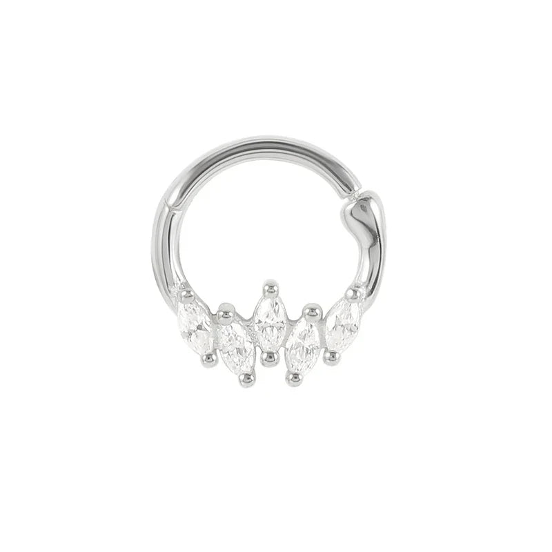 Multible Crystal Hoop Earrings for Women 2021 925 Sterling Silver Ear Nose Jewelry Earrings Heart Round joyas de plata 925