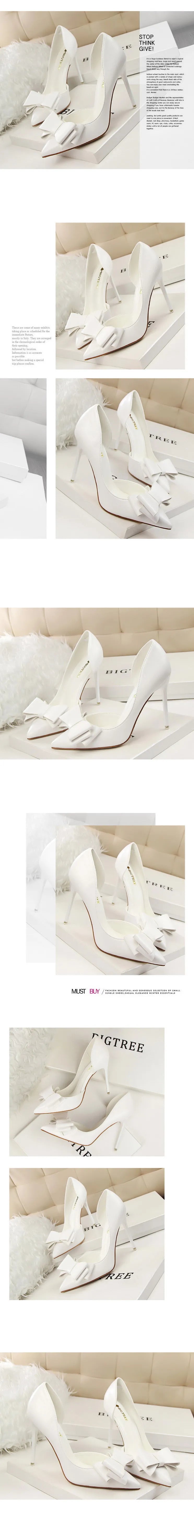 Shoes Bow-knot Woman Pumps Stiletto 10.5 Cm Women Basic Pump Pointed Toe Classic Pumps Sexy High Heels Women Shoes 2026
