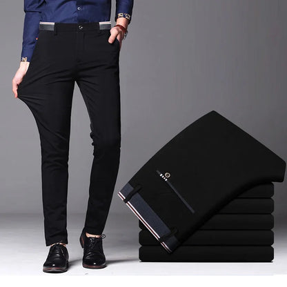 Men's Spring Autumn New Fashion Business Casual Long Pants Suit Pants Male Elastic Straight Formal Trousers Plus Big Size 28-40