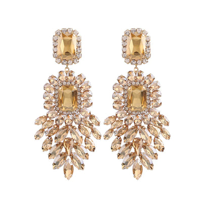 New Crystal Dangle Earrings For Women Rhinestone Earrings Weddings Ladies Party Fashion Jewelry Accessories Wholesale Gifts