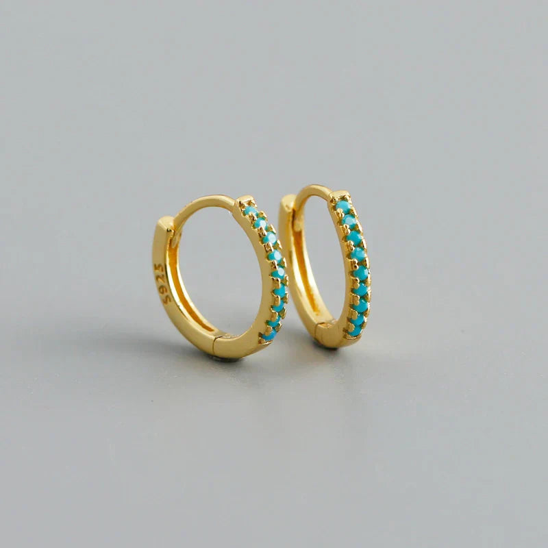 New Arrival Fashion Korean Blue Zircon Spike Geometric Stud Earrings for Women Real 925 Sterling Silver Gothic Jewelry
