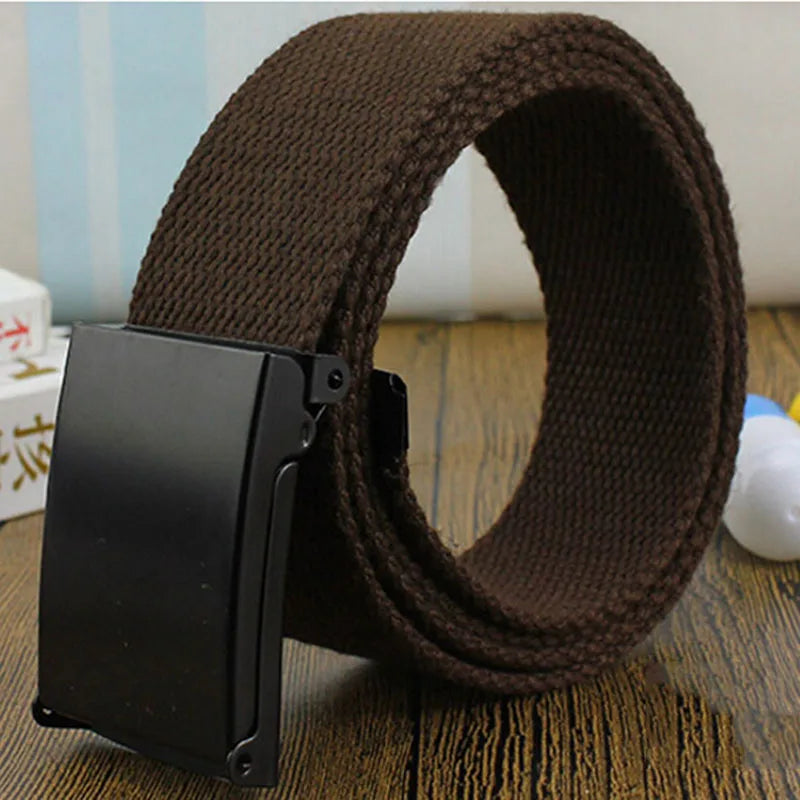 Fashion New Unisex Trousers Belts Canvas Belt metal buckle Men Women Boys Jeans belts Candy Colors Top quality120cm luxury belts