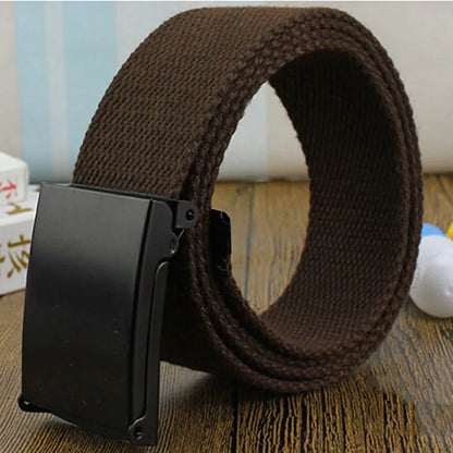 Fashion New Unisex Trousers Belts Canvas Belt metal buckle Men Women Boys Jeans belts Candy Colors Top quality120cm luxury belts