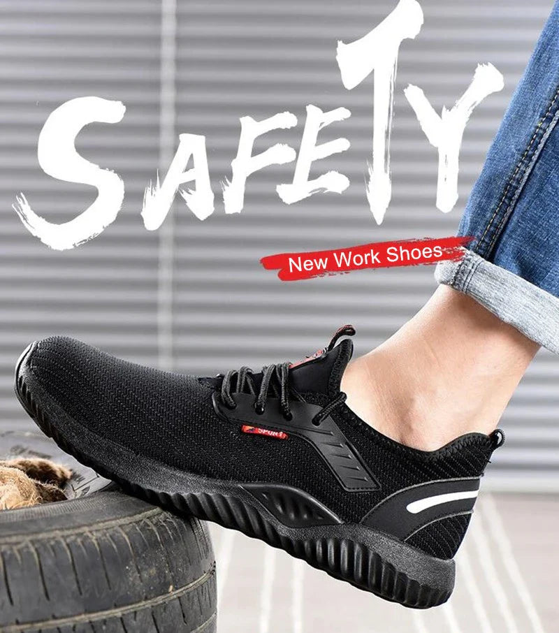 Work Safety Shoes Anti-Smashing Steel Toe Puncture Proof Construction Lightweight Breathable Sneakers Boots Men Women Air Light