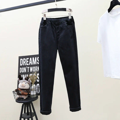 High Waist Elastic Band Slim Pencil Pants