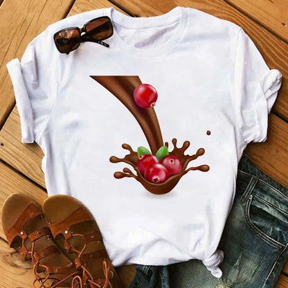 Funny Fruits T Shirt Women Fashion Kawaii Banana Print White T-shirt Harajuku TShirt Short Sleeves Tops Tee Shirt Femme T Shirts