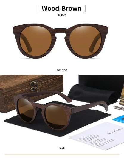 Desgin Spring New Style 100% Bamboo Polarized Sunglasses Men Women Fashion Glasses UV400 paper Box 8240