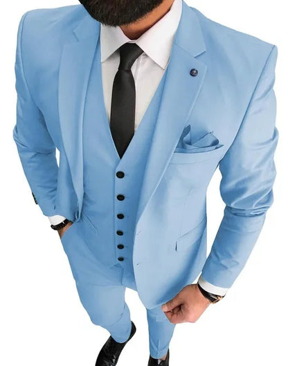 Ternos Masculinos de Baile Smoking Slim Fit 3 Peças Ternos de Casamento para Noivos