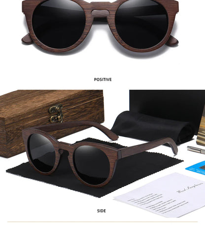 Desgin Spring New Style 100% Bamboo Polarized Sunglasses Men Women Fashion Glasses UV400 paper Box 8240
