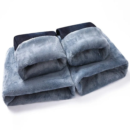 Winter New Men's Warm Blue Black Slim Jeans Classic Style Stretch Slim Fit Thick Pants Fashion Trousers Male Brand