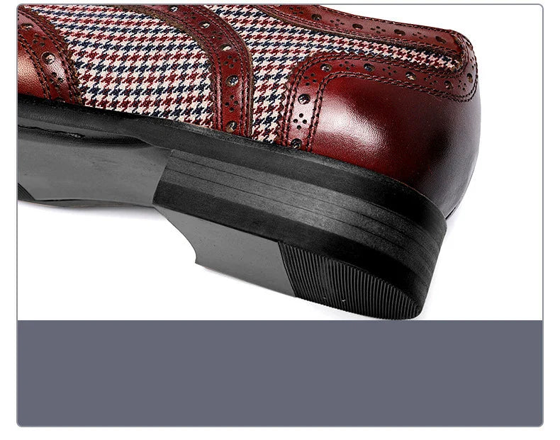 Men's Dress Shoes Leather Ventilation Lace-Up Fashion Bullock Men Shoes Formal Business Casual Spring Summer New