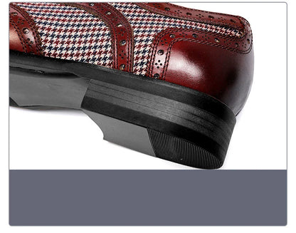 Men's Dress Shoes Leather Ventilation Lace-Up Fashion Bullock Men Shoes Formal Business Casual Spring Summer New