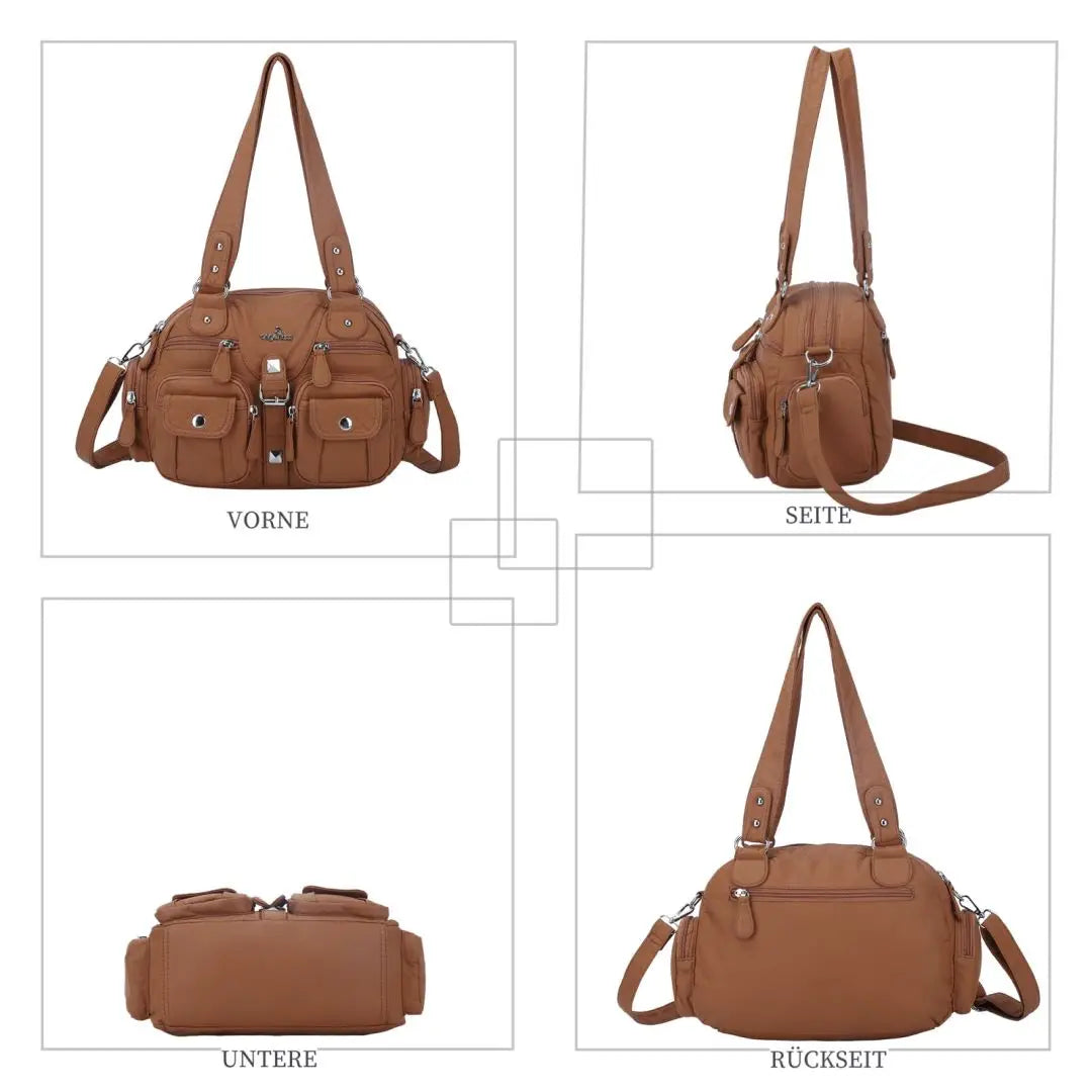 Women Small Handbags Satchel Top-handle Handbag PU Shoulder Bag 8”x11” Dumpling Pack Multi-pockets Shoulder Bag