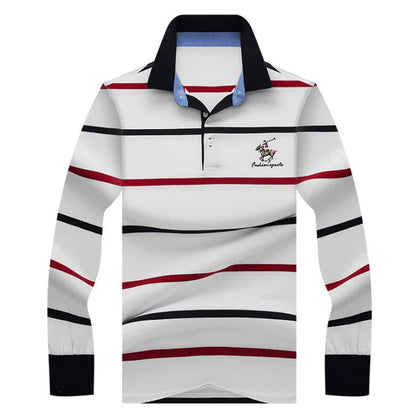 Autumn winter new polo shirt High quality brand cotton men's polo shirt Long sleeve casual striped shirt polo men clothing