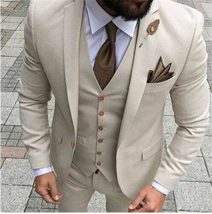 Ternos Masculinos de Baile Smoking Slim Fit 3 Peças Ternos de Casamento para Noivos