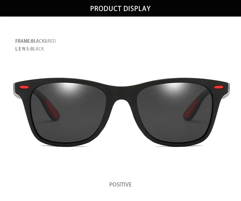 Polarized Sunglasses Men Women Classic Square Plastic Driving Sun Glasses Male Fashion Black Travelling Shades UV400