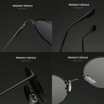 Retro Polarized Round Metal Frame Sunglasses Eyewear For Men and Women Driving Fishing Brand Designer Sun Glasses UV400