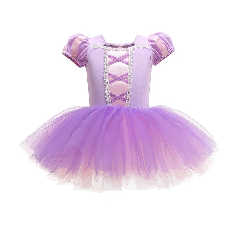 Round Yuan Girl Ballet Practice Dress Party Fancy TUTU Dress Elsa Anna Belle Alice Colorful Clothes Baby Girl Party Costumes
