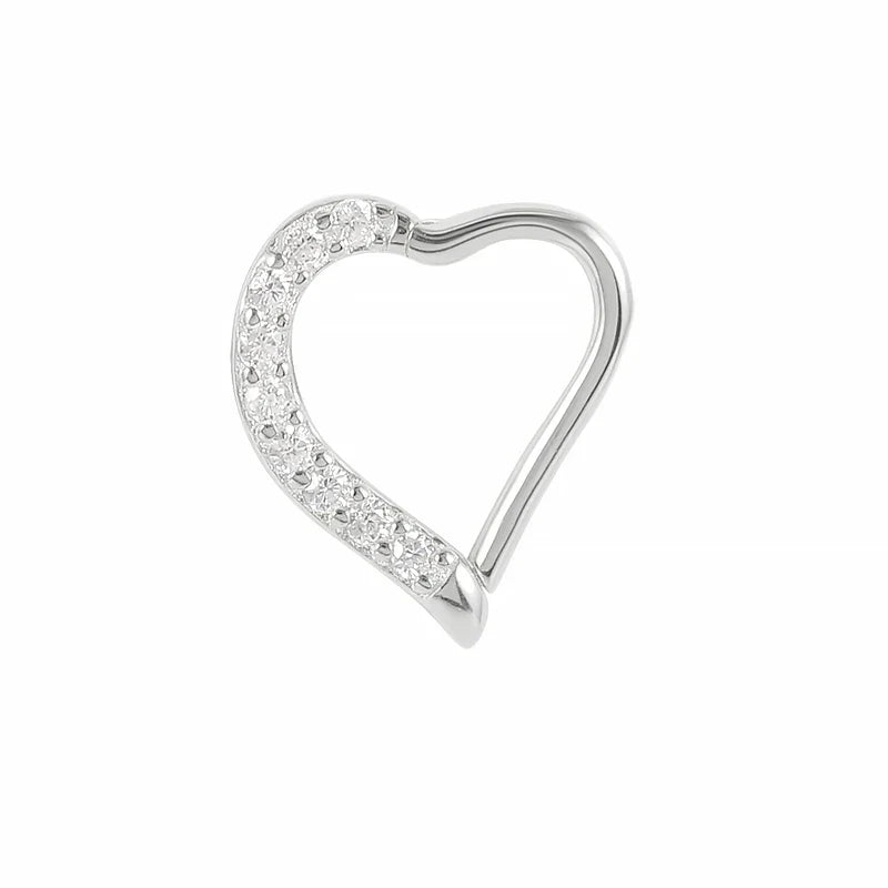 Multible Crystal Hoop Earrings for Women 2021 925 Sterling Silver Ear Nose Jewelry Earrings Heart Round joyas de plata 925
