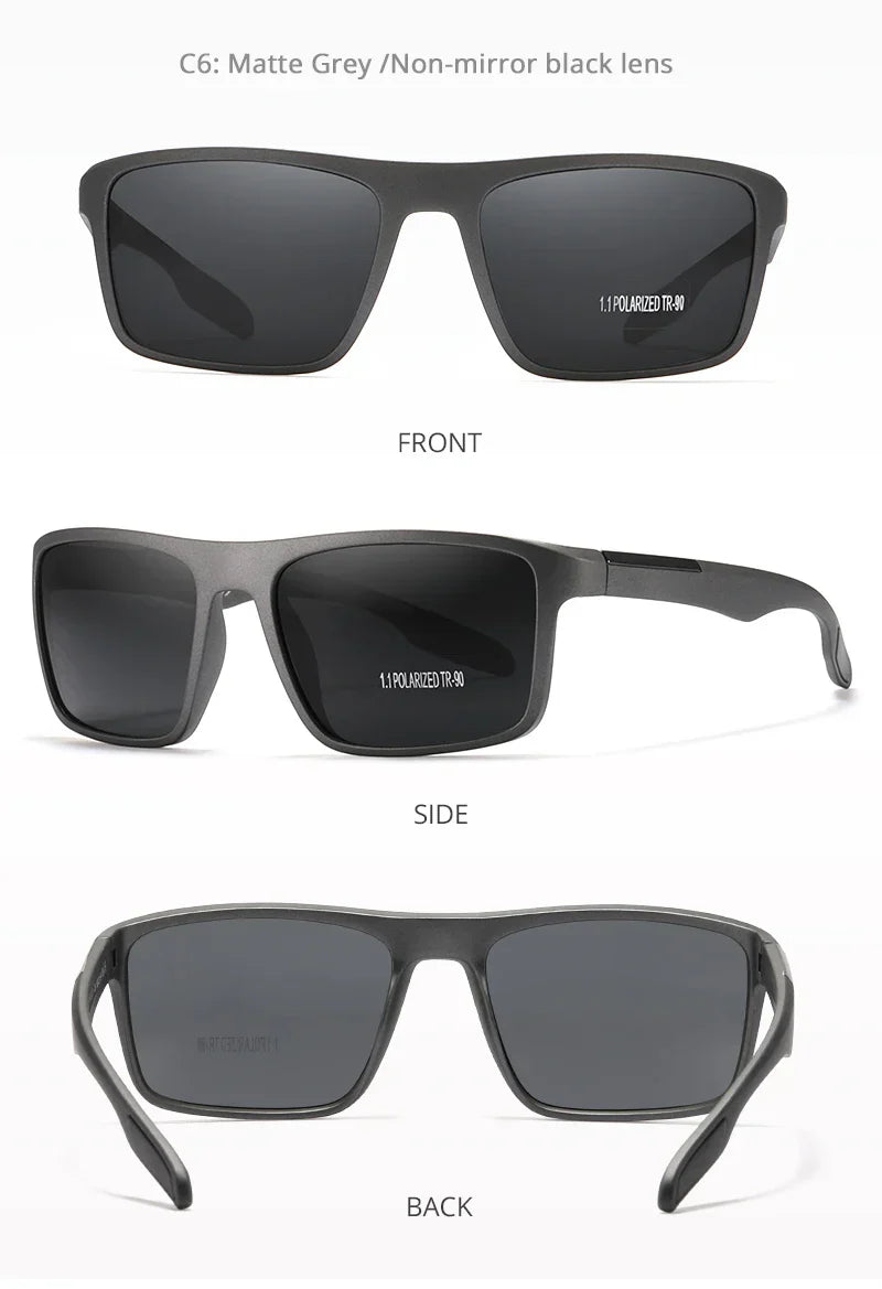 Rectangular Ultra Light Sports Sunglasses Men Polarized TAC 1.1mm Thickness Lens Driving Sun Glasses Women Cat.3